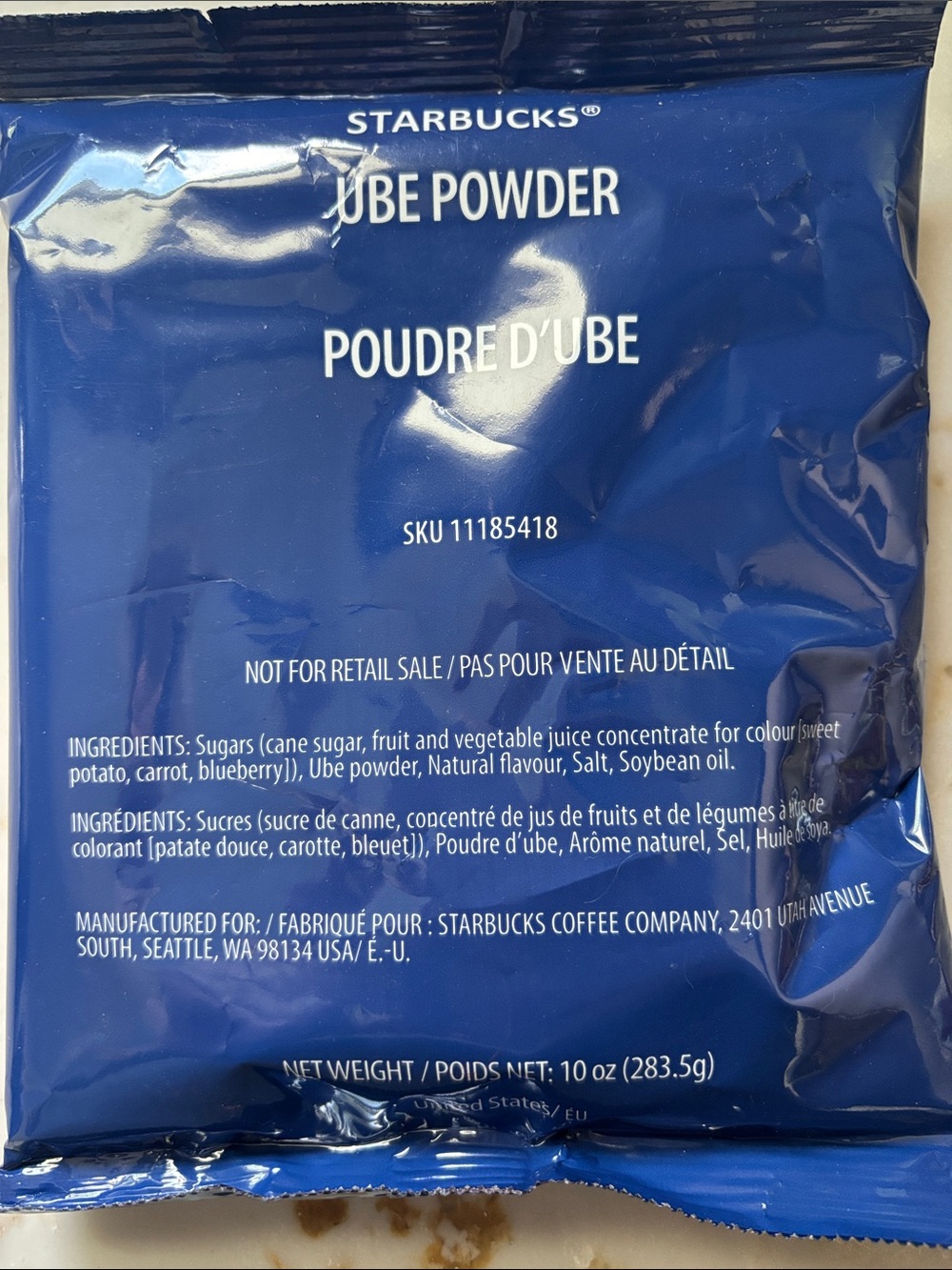 Starbucks Ube Powder - Deep Blue Packet